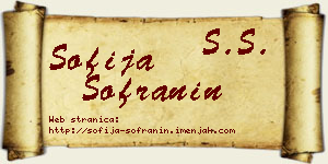 Sofija Sofranin vizit kartica